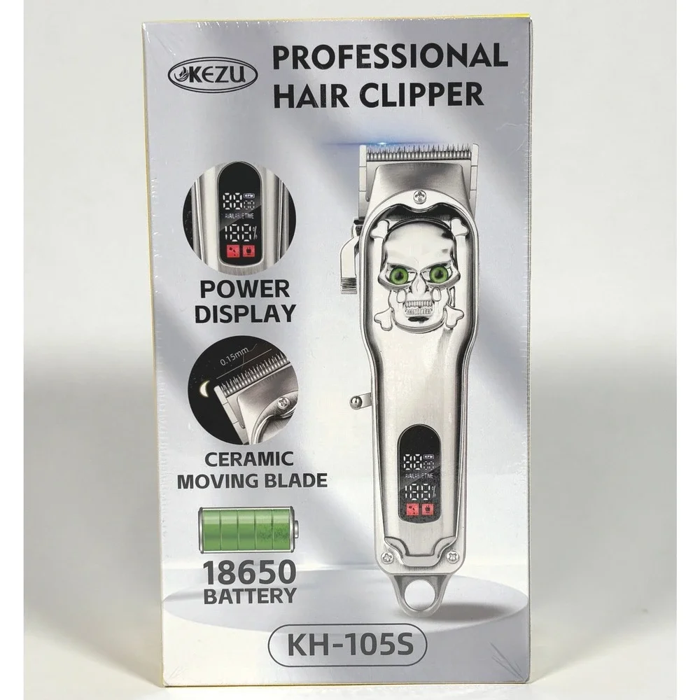 KEZU KH-105S Professional Hair Clipper Cordless Skull Design Digital Display NEW